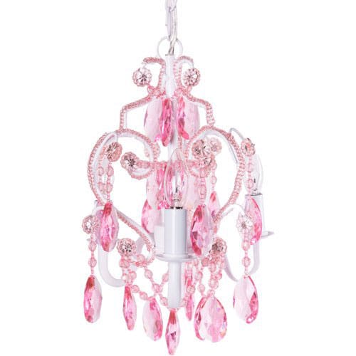 pink chandelier for baby girl nursery