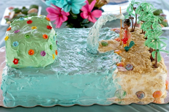 moana sheet cake with wave
