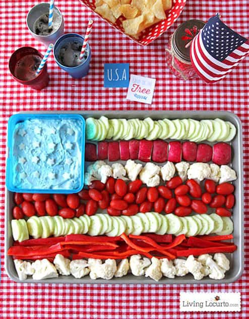 american flag veggie tray