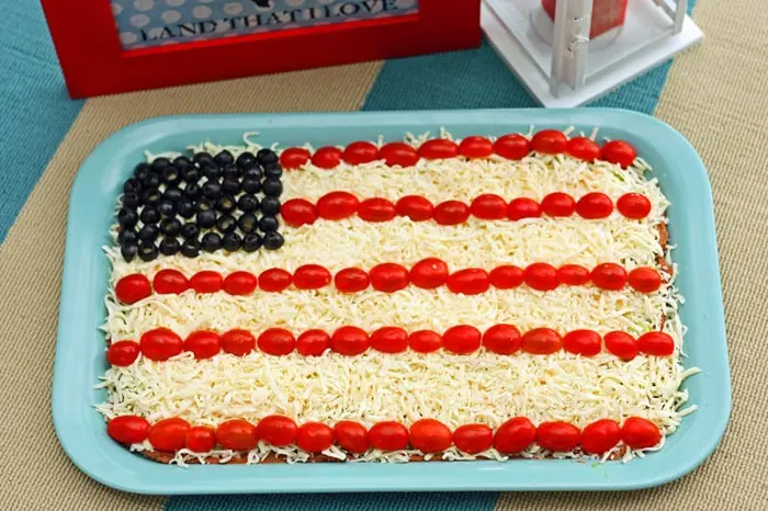 patriotic bean dip