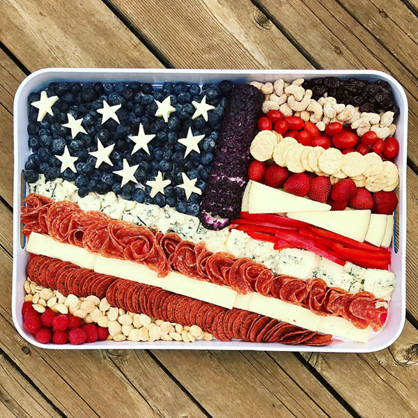 american flag cheese tray