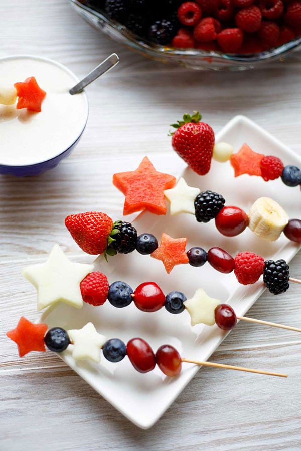 red white and blue fruit kabobs