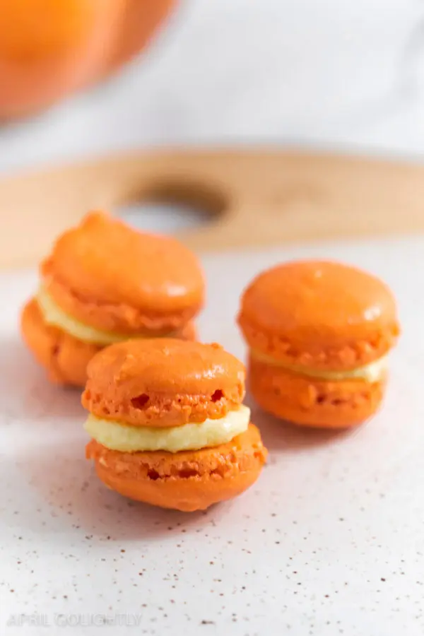 orange pumpkin macarons