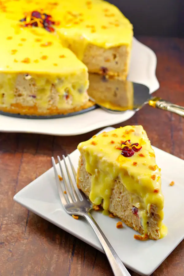 cranberry bread pudding cheesecake