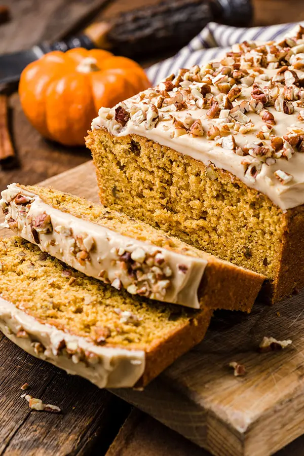 pumpkin cake with brown sugar frosting