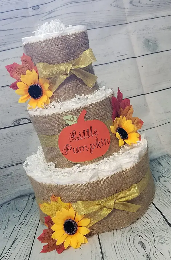 fall pumpkin diaper cake