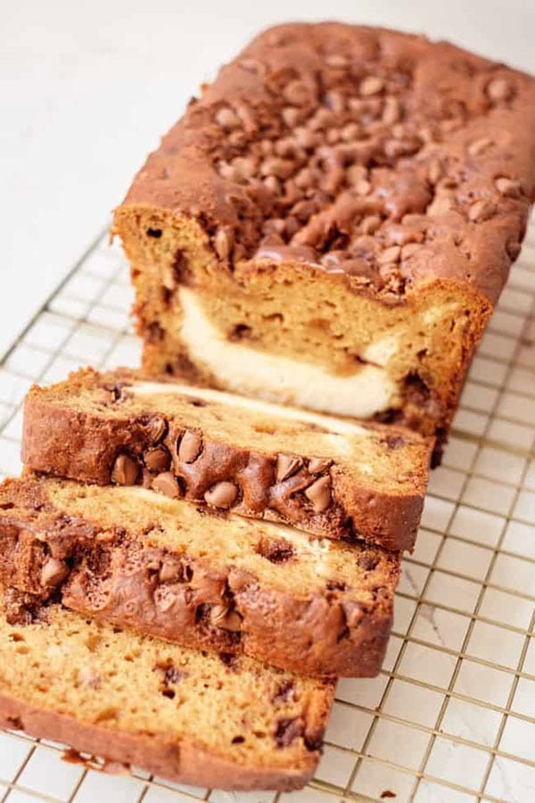 pumpkin bread with cream cheese filling