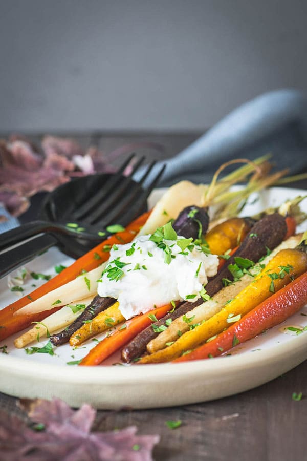 roasted carrots with honey and ricotta