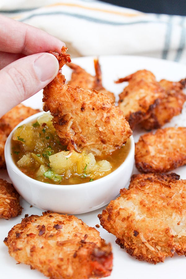 baked coconut shrimp with pineapple salsa