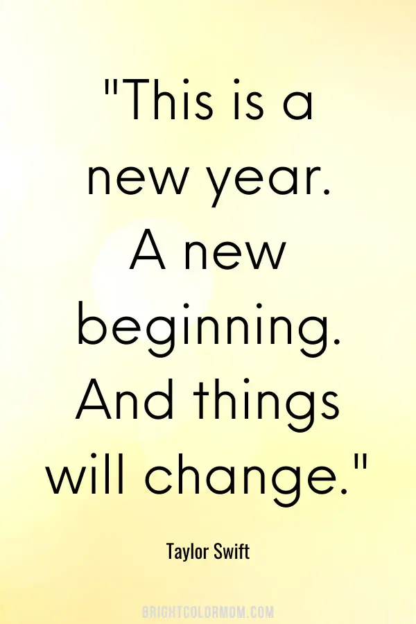 This is a new year. A new beginning. And things will change.