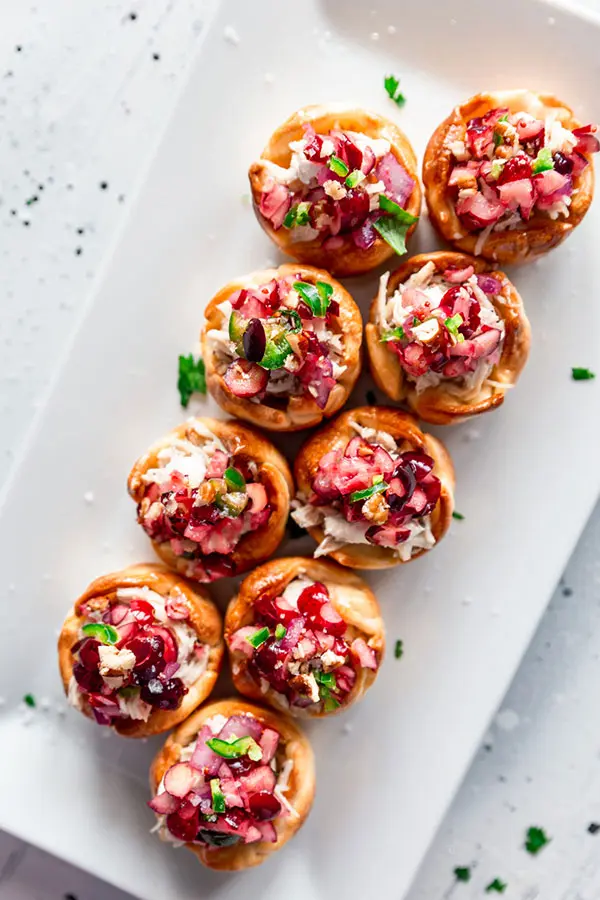 chicken tartlets with cranberry salsa