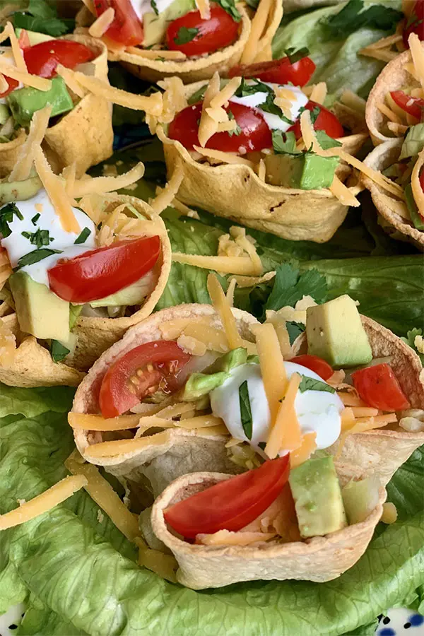 mini taco salad cups