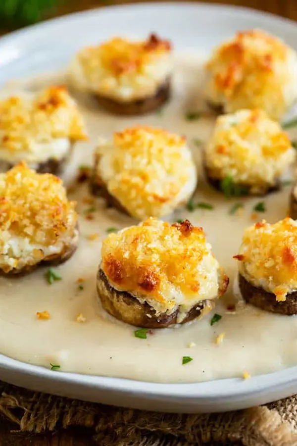 white cheddar-stuffed mushrooms