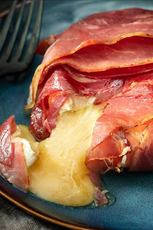 prosciutto-wrapped brie for new years