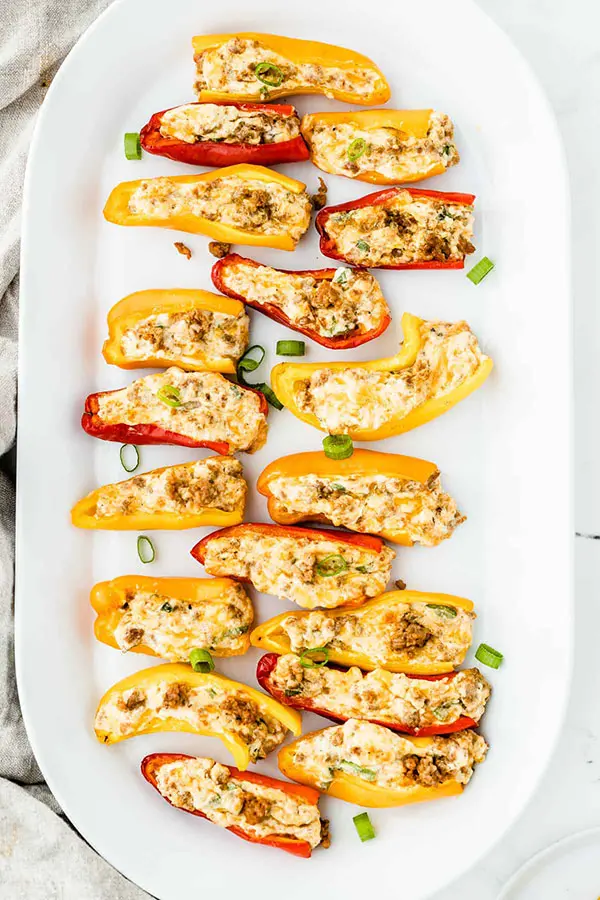 cream cheese chorizo stuffed mini peppers