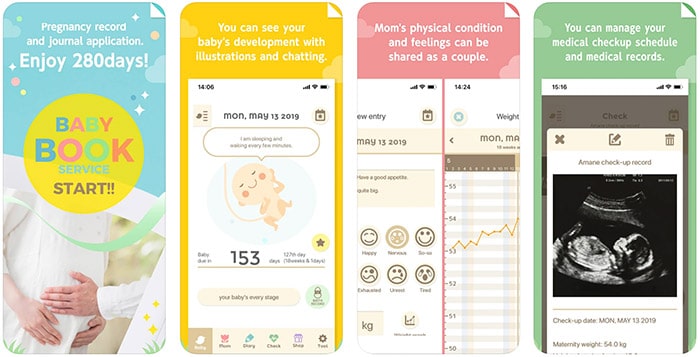 280days pregnancy diary app screenshots