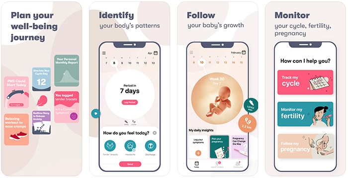 flo period tracker pregnancy app screenshots