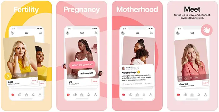 peanut pregnancy support app screenshots