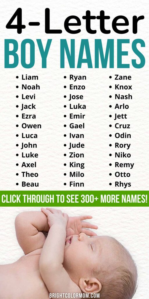 a list of four-letter baby boy names