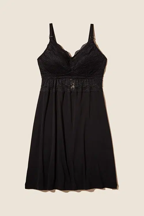 a black nursing chemise