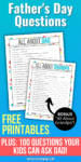 Father's Day Questions Free Printables with bonus "All About Grandpa" page