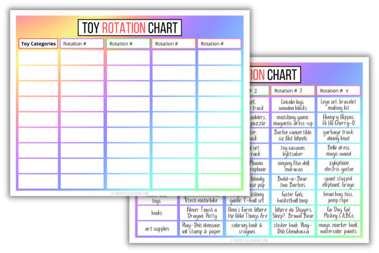 printable toy rotation chart PDF