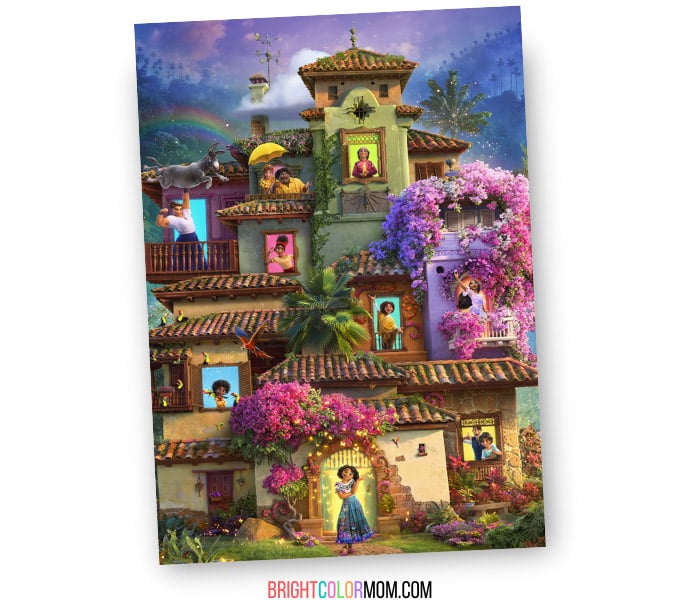 Casita with the whole family Madrigal from Encanto for the back of printed invitations