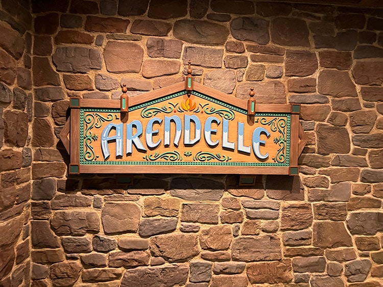 the Arendelle restaurant sign on the Disney Wish cruise ship