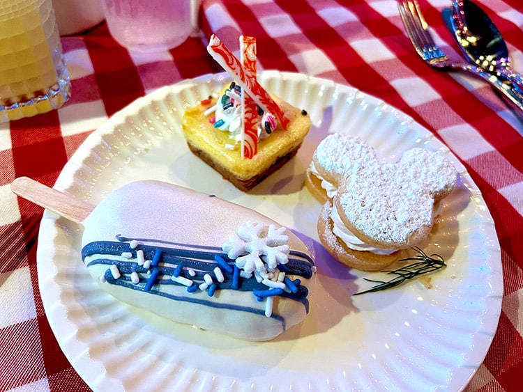 the three types of desserts served at Olaf's Royal Picnic