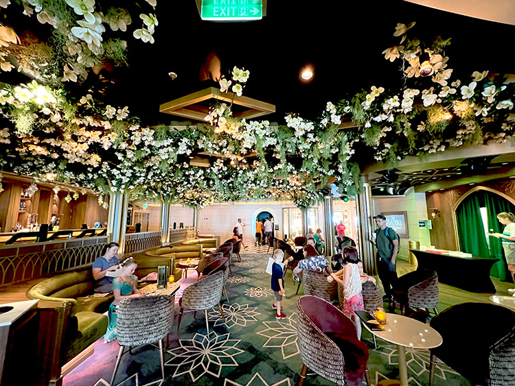 wide view of The Bayou lounge on Disney Wish