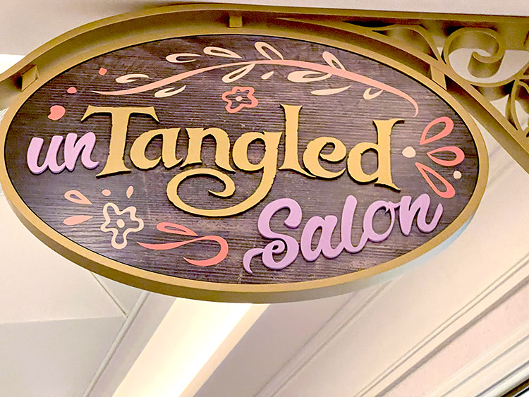Untangled Salon sign on the Disney Wish