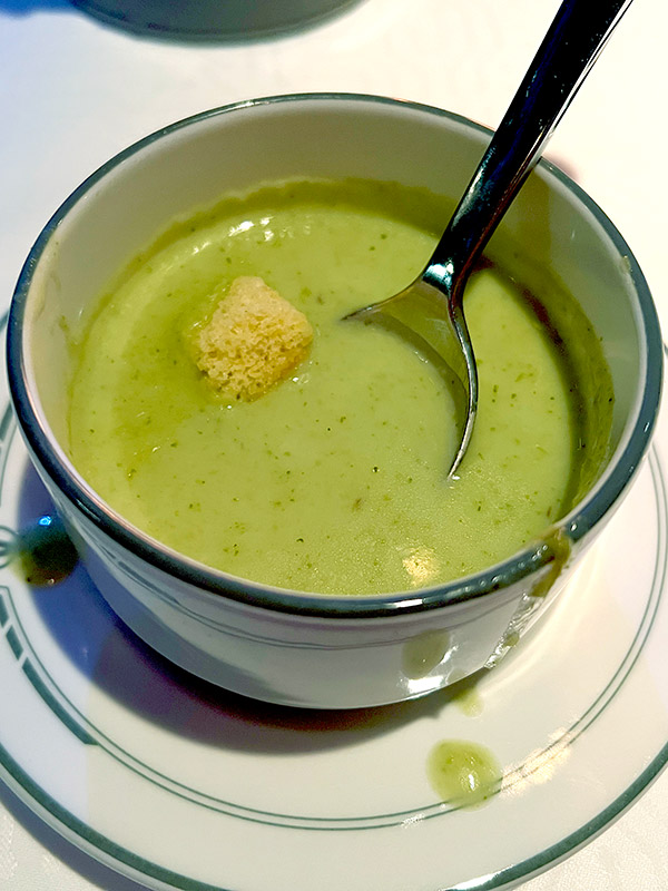 white cheddar and broccolini soup from Worlds of Marvel