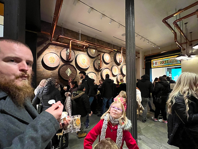 the Butterbeer room at Harry Potter New York