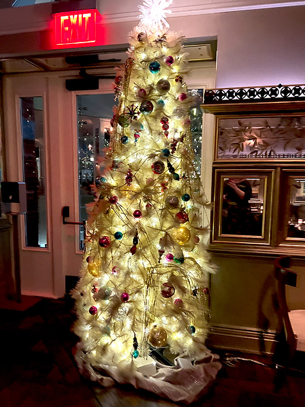 a Christmas tree in the South Wing of Tavern on the Green in New York City