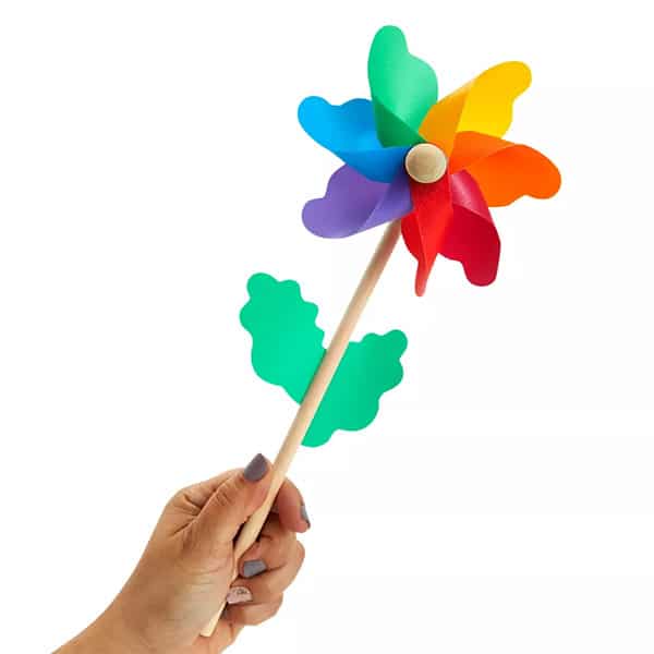 a rainbow-colored pinwheel