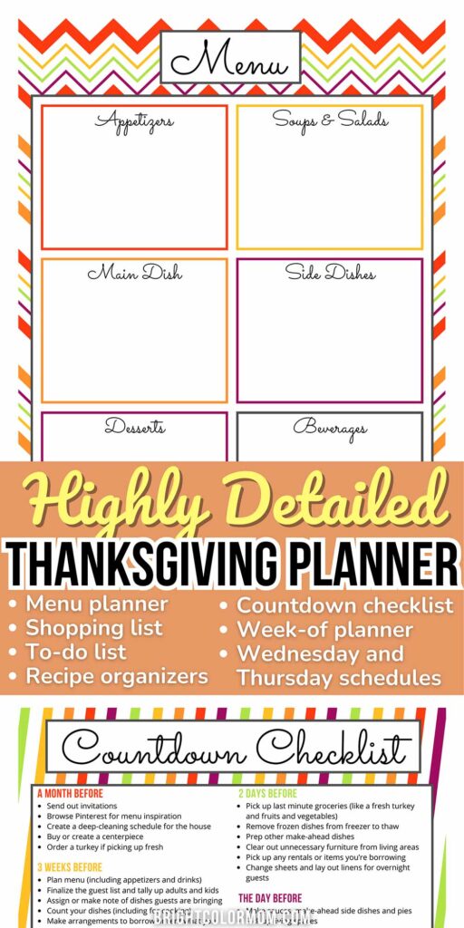 a couple of Thanksgiving planner pages