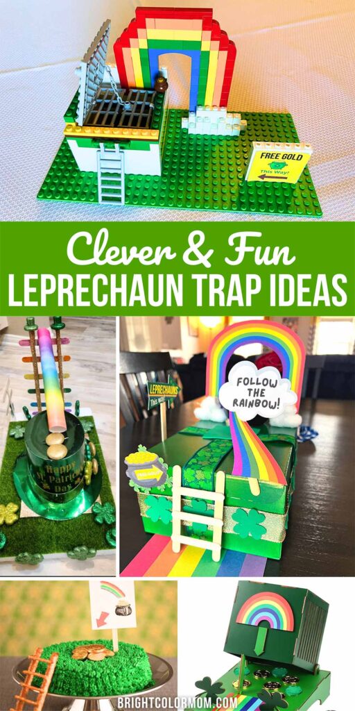 collage of various leprechaun trap ideas