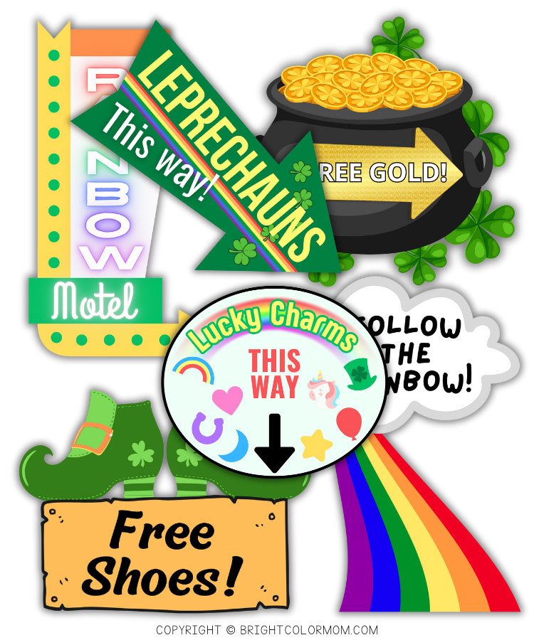 various printable signs to decorate a leprechaun trap