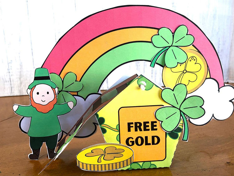 a simple leprechaun trap made entirely from printable designs