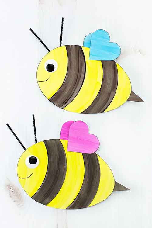 two paper bees