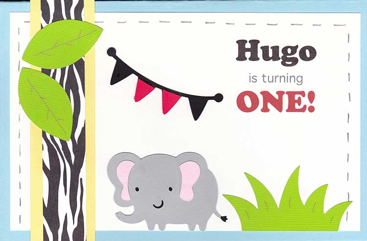 a DIY safari birthday invitation featuring an elephant