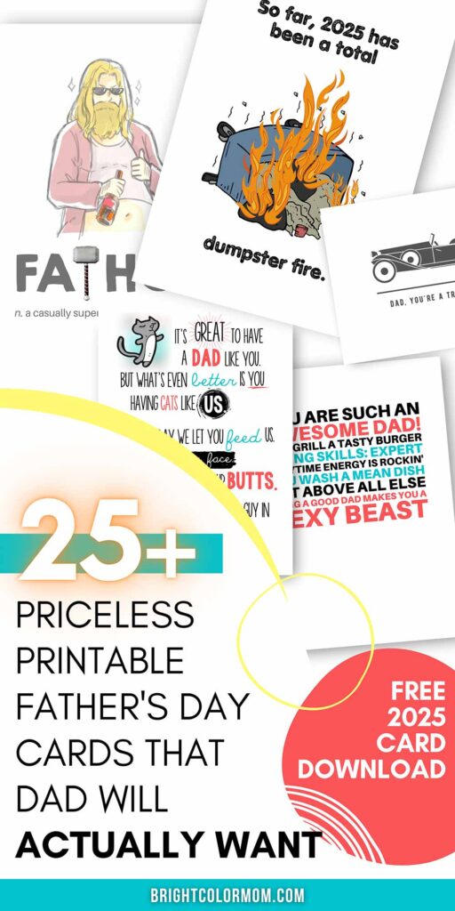 collage of printable Father's Day cards
