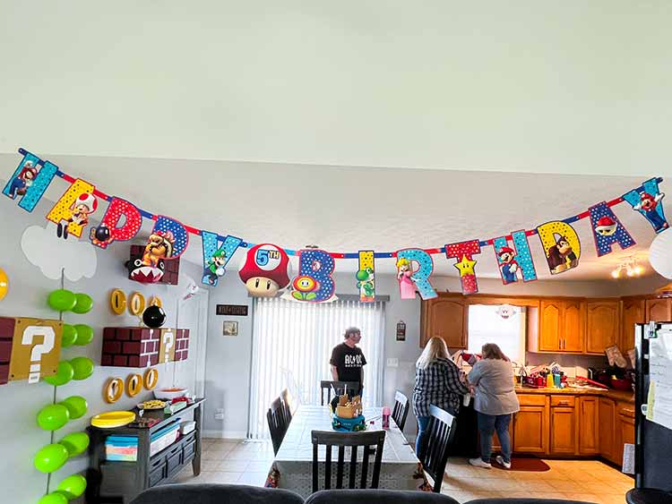 giant Mario birthday banner