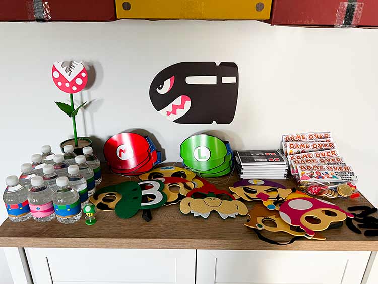 Mario-themed party favors