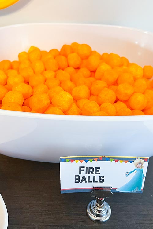 bowl of cheese balls