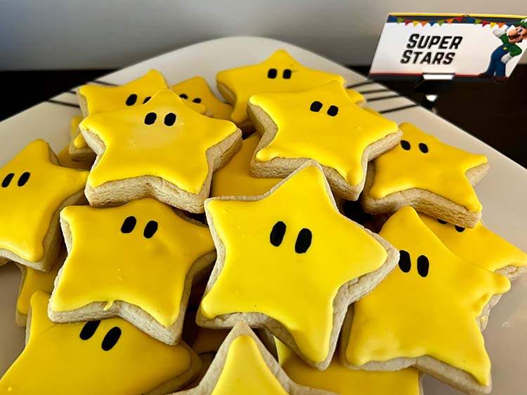 plate of star sugar cookies