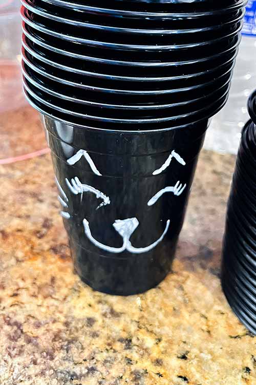 black drinking cups