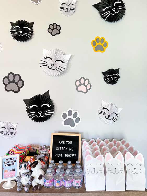 DIY cat decorations and party favors