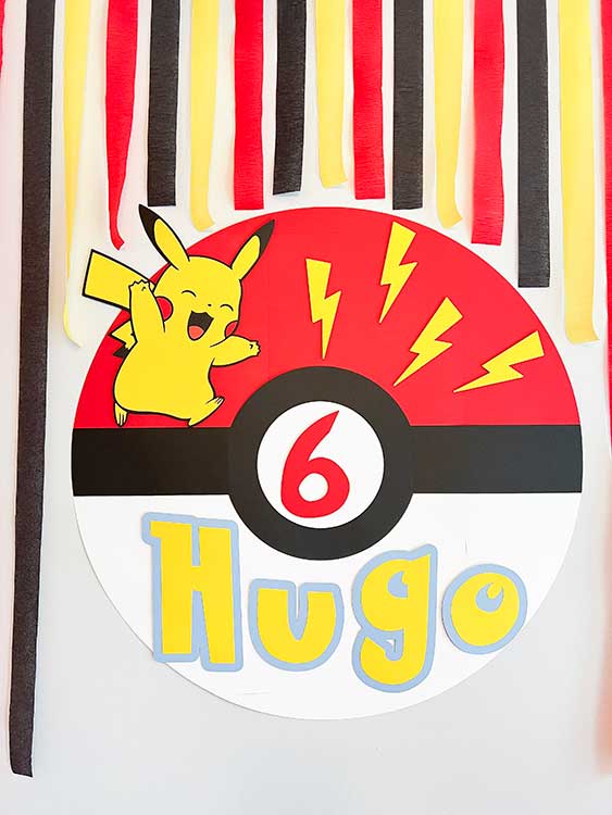 a Pokemon-themed party backdrop