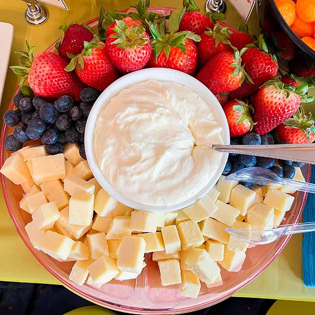 a fruit and cheese tray